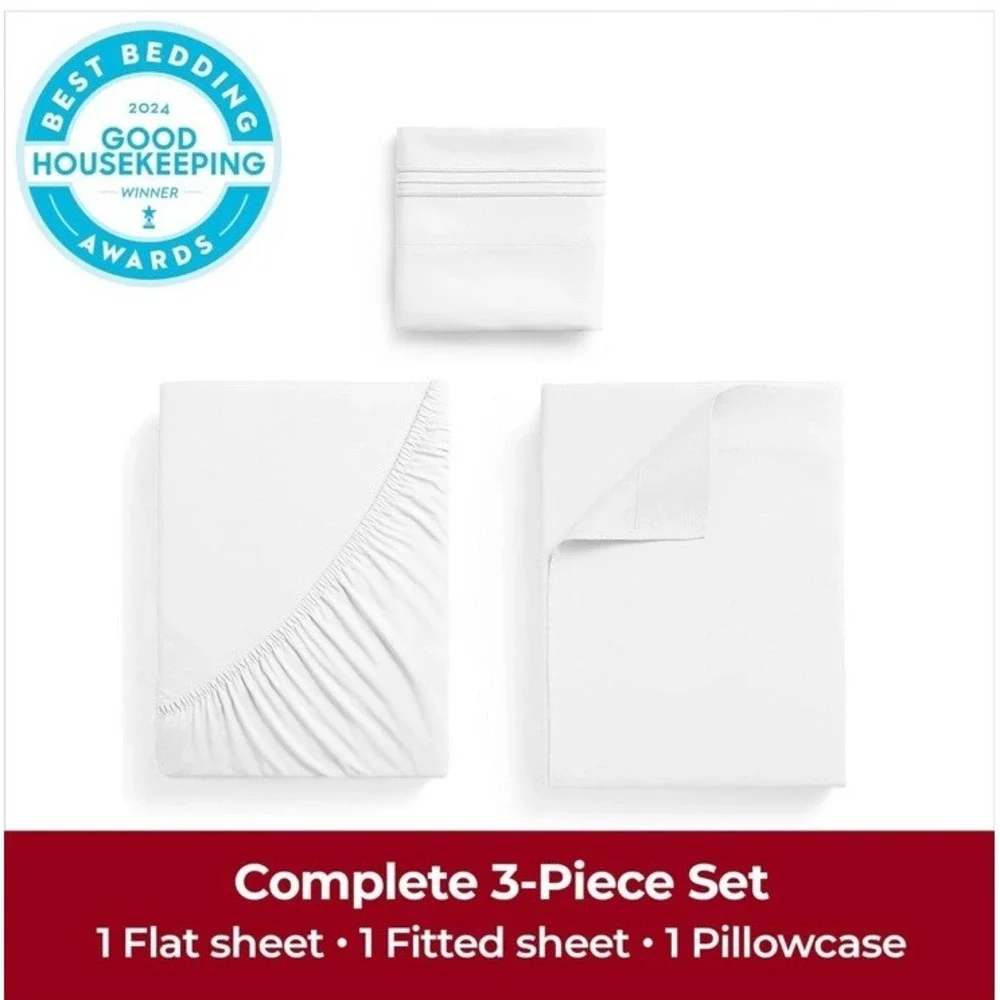 Mellanni Extra Deep Twin XL Sheet 3 Pc Iconic Collection Bedding‎ Hotel Luxury